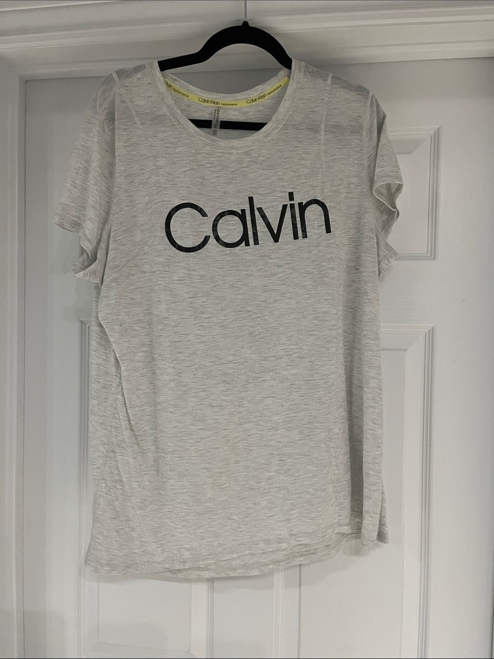 3/$30 Calvin Klein Heather Gray Tee with Black 'Calvin' Logo